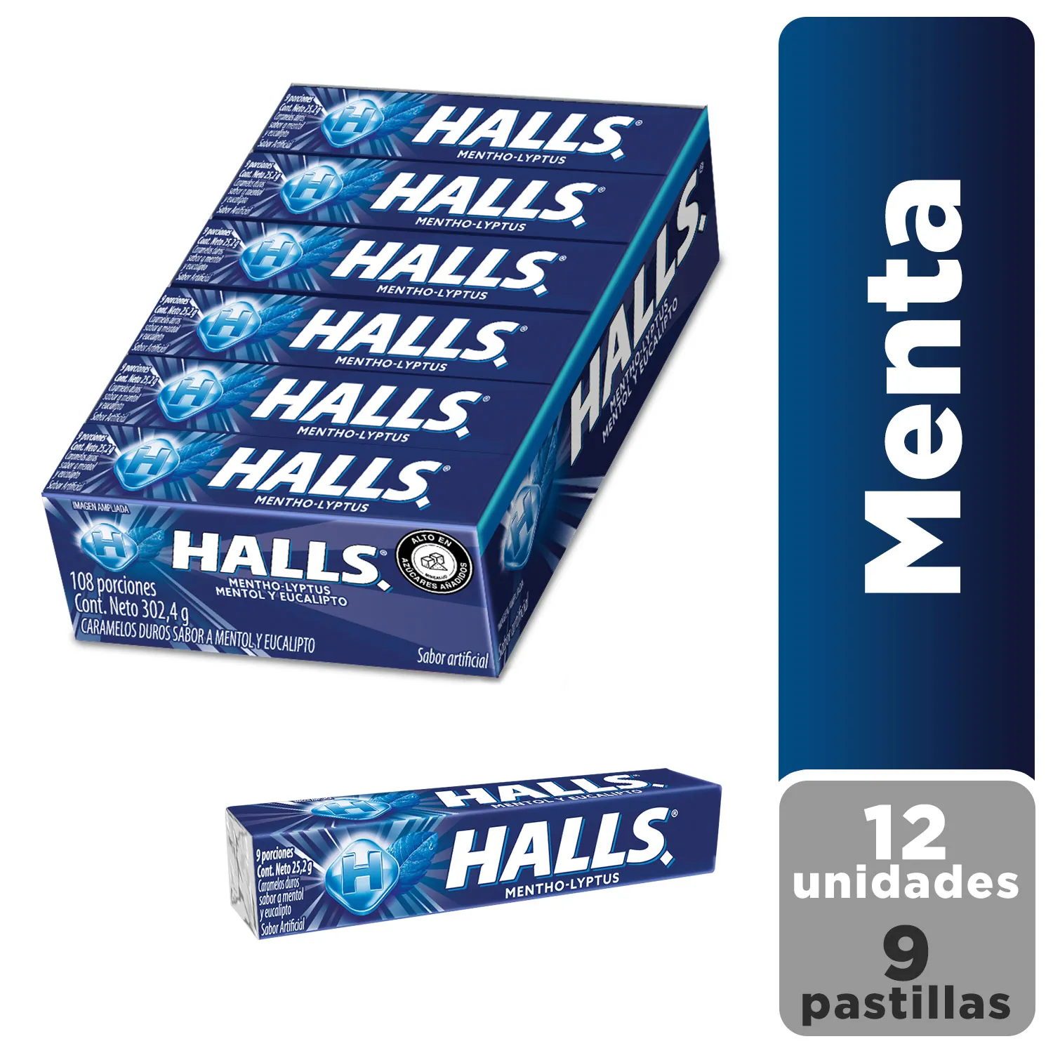 CARAMELOS HALLS MENTOL Y EUCALIPTO