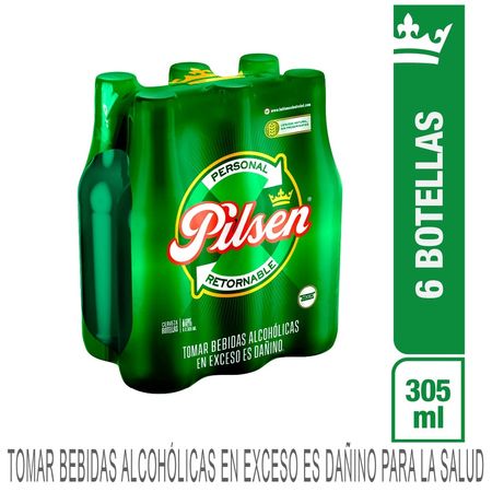 CERVEZA PILSEN CALLAO SIX PACK BOTELLA 305 ML