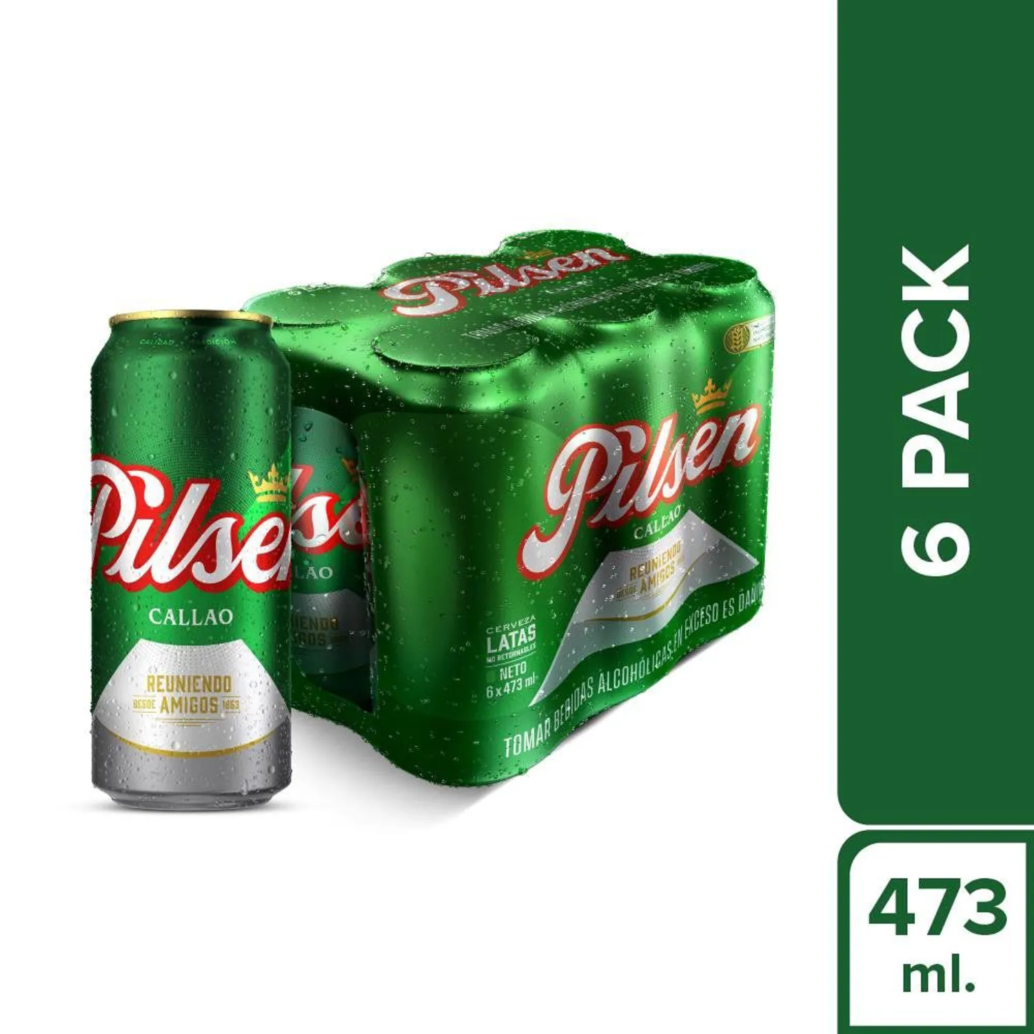 CERVEZA PILSEN CALLAO SIXPACK (6 LATAS X 473ML)