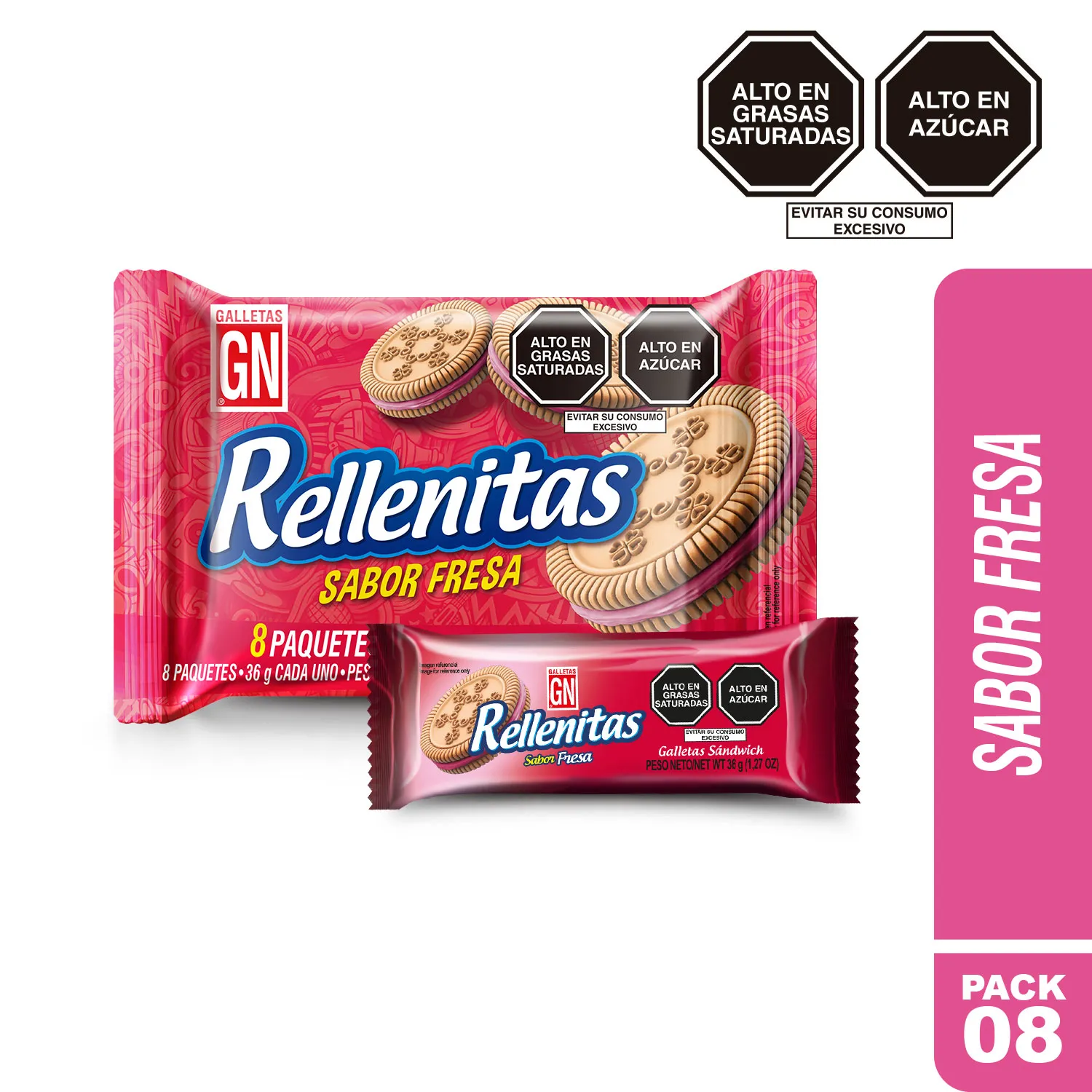 GALLETAS RELLENITAS FRESA GN (36G)