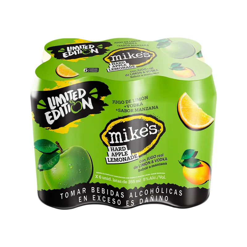 MIKES HARD APPLE MANZANA SIXPACK LATA 355 ML