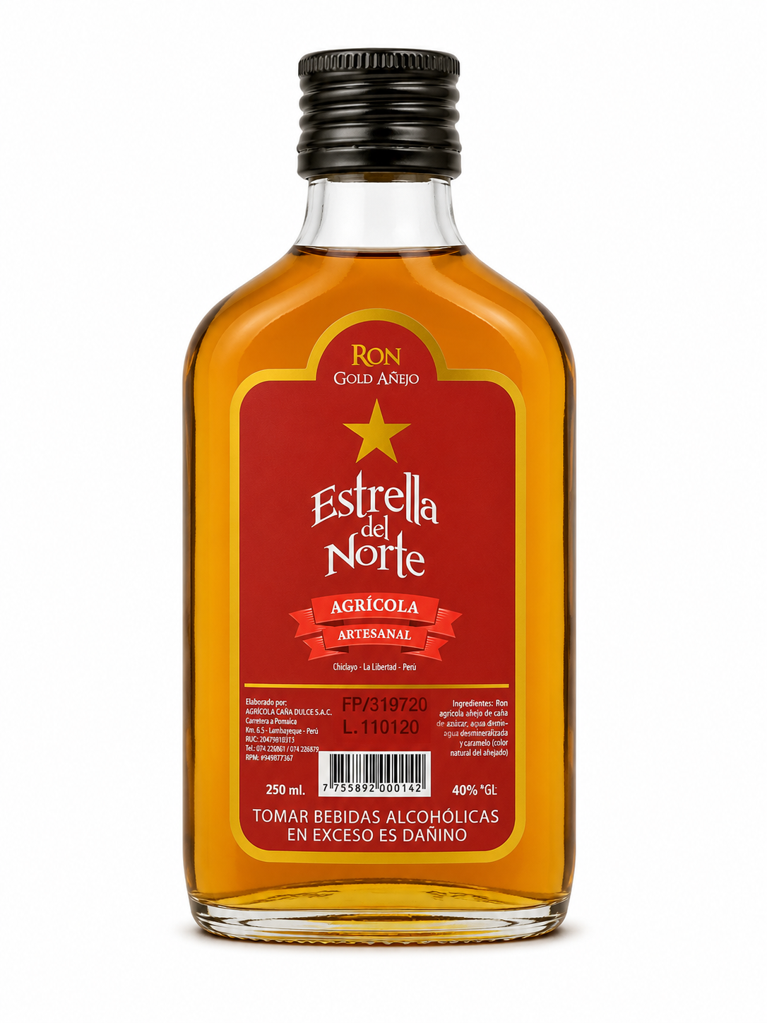 RON GOLD AÑEJO ESTRELLA DEL NORTE - 250 ML